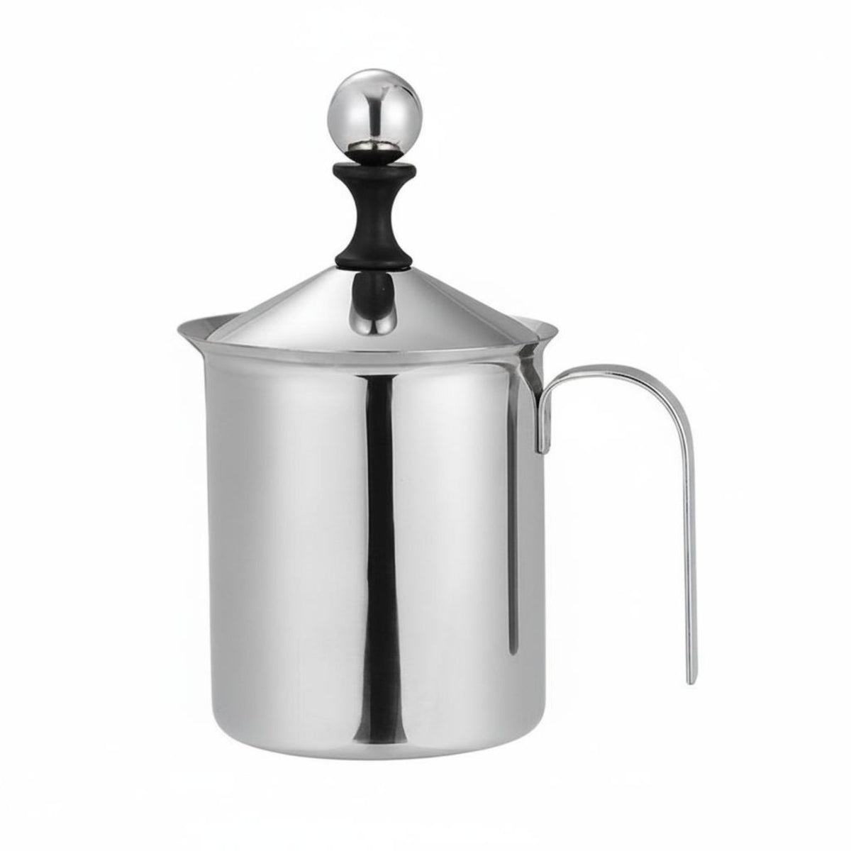 Heat Resistant Latte Art Pitcher Easy to Clean Double Wall Milk Pitcher Sturdy Handle Stainless Steel Frothing Jug Precision Spout for Home Cafe