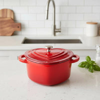 Enameled Cookware with Lid Enameled Cast Iron Casserole with Lid Heat-Retaining Dutch Oven for Couples, Home Cooks, Kitchen