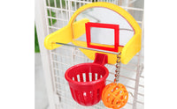 PVC Bird Enclosure Basketball Toy Perforated Ball Bird Basketball Toy Metal Support Bar Pet Accessory Mirrored