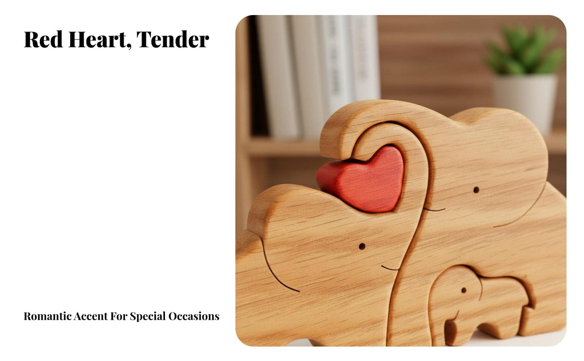 Wooden Animal Family Connection Piece Maternal Appreciation Day Gift Family Statue Home Decoration for Mom, Parents