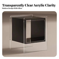 With Wheels Transparent Accent Table Modern Design Transparent Cube Stand Minimalist Aesthetic Bedside Cabinet Multifunctional for Apartment Dwellers, Interior Decorators, Bedroom, Living Room, Small Areas, Office