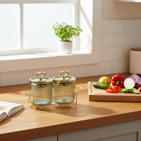 Easy to Clean Decorative Seasoning Jar Set Airtight Seal Clear Seasoning Jars with Tray Exquisite Design for Pantry Organization