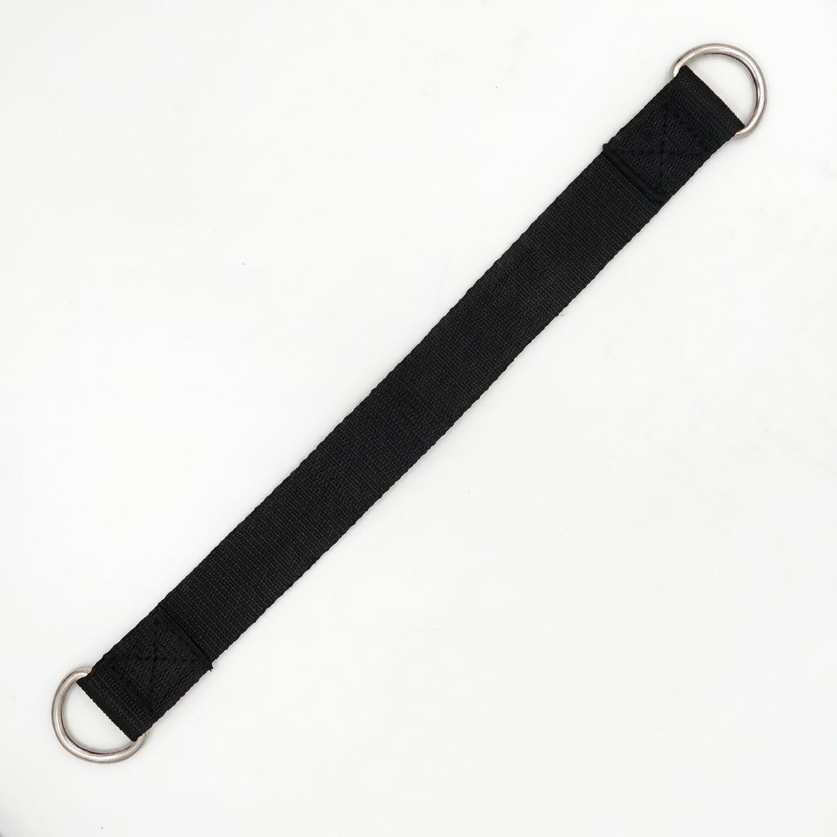 Exercise Gear Black Connector Strap Double D-Loop Woven Hanging Strap Heavy Duty Metal Rings for Bodyweight Training