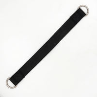 Exercise Gear Black Connector Strap Double D-Loop Woven Hanging Strap Heavy Duty Metal Rings for Bodyweight Training