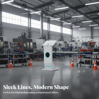Heavy-Duty Construction Illuminated Interactivescreen Podium VESA Compatible Kiosk Base Futuristic Design Monitor Pedestal LED Accent Lighting for Retail Managers, Event Organizers, IT Professionals, Factories, Exhibition Halls, Shopping Malls