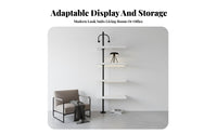 Floor-to-Ceiling Shelving Unit Minimalist & Design Tension Pole Shelving Unit Room Divider Function Display Rack for Apartment Dwellers, Renters