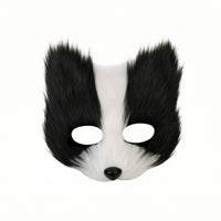 Faux Synthetic Hair Canine Mask and Tail Set Faux Synthetic Hair Canine Mask with Tail Furry Animal Costume Soft for Cosplayers, Halloween, Stage Performances