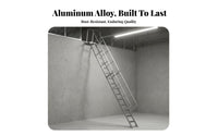 Aluminum Inclined Ladder Anti-Slip Steps Industrial Hole Inspection Ladder 300kg Load Capacity for Maintenance Factories, Warehouses, Basements