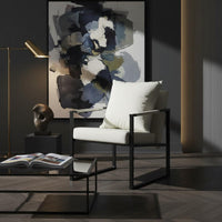 Modern Single Sofa Chair Stable Support Metal Frame Armchair Ergonomic Design