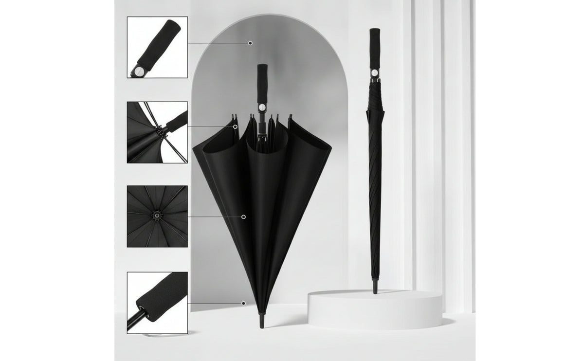 Comfortable Grip Umbrella with Hook Handle Large Umbrella with J Handle Windproof Travel-Friendly for Commuters, Golfers, Golf Course