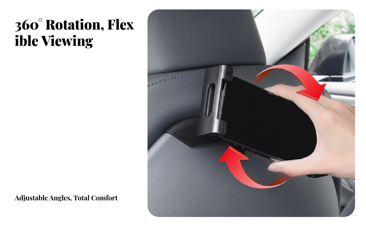 Headrest Mount with Hook 2-in-1 Design Car Seat Rear Ph Single Holder Adjustable Rear Seat Ph Single Holder Easy Installation