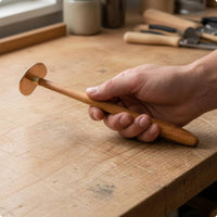 Scraping Plate Long-Handle Gua Sha Tool Flat Head Wood Gua Sha Tool Acupuncture Chart Round Paddle Scraper Easy to Clean