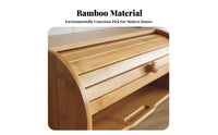 Bamboo Bread Bin Food Grade Roll Top Bread Bin Household Storage Space Saving Design Long-Lasting for Pantry