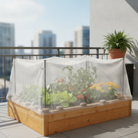Plant Protection Kit with Metal Rods Removable Nonwoven Plant Cover with Stakes Reusable Garden Bed Cover for Gardeners, Vegetable Growers