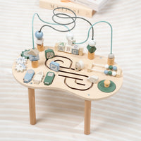 Wooden Activity Table with Bead Maze Child-Focused Wooden Activity Table Toy Early Learning Furniture Sensory for Toddlers