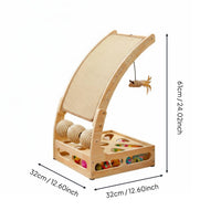 Multifunctional Cat Scratcher Sisal Cat Scratch Ramp with Toys Interactive Puzzle Toy Pet Supplies for Kittens, Indoor