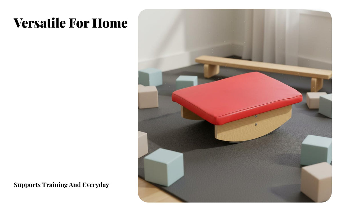 Long-Lasting Natural Wood Kids Balance Board Creative-Ended Play Toddler Balance Board Versatile Use Toddler Rocking Stool for Toddlers, Babies, Kindergarten, Playroom