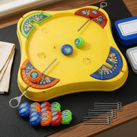 Raised Rim Rotating Top Battle Set Rounded Square Battle Top Arena Printed Graphics Pull Cord Arena Toy