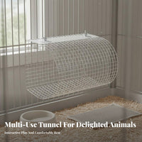 Easy to Install Hanging Rabbit Tunnel Space-Saving Hanging Cooling Tunnel Good Ventilation Guinea Pig Enclosure Accessory Secure Mount for Rabbits, Chinchillas, Ferrets, Playpen