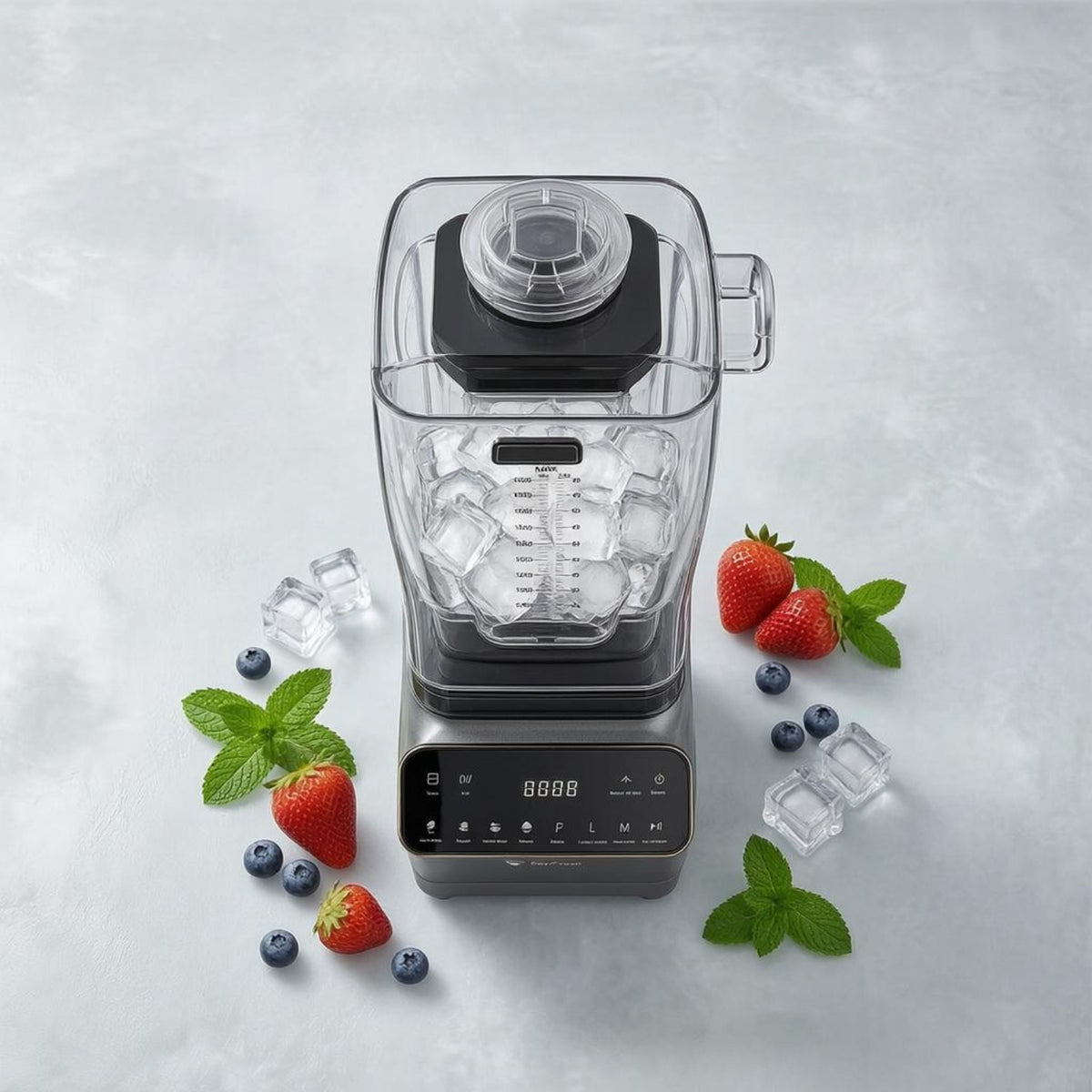 Ice Shaver Blender Transparent Cover Ice-Shaving Blender Snow Cone Maker Digital Display Measurement Markings
