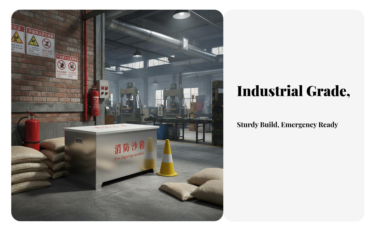 Fire Fighting Sandbox Thickened Material Fire Sand Storage Box Rust-Resistant Stainless Steel Sandbox for Warehouse Factories, Commercial Buildings