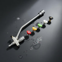 2-in-1 High Pressure Wash Kit Multi-Function Foam Wash Nozzle Set Stainless Steel Pressure Washer Spray Quick Connect for Outdoor, Garage