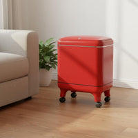 Rolling Trash Can Easy to Move Tall Kitchen Garbage Bin Wheeled for Living Room