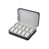 10-Slot Watch Storage Case Zippered Watch Travel Case Portable Compact for Travelers, Business Trips