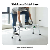 Adjustable Folding Work Surface Foldable Adjustable Height Scaffold Heavy Duty Portable Step Work Surface for Decorators, Indoors, Painting Jobs