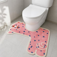 L-Shaped Diatomaceous Earth Bathroom Mat with Non-Slip Rubber Backing, Super Absorbent Quick Dry Floor Mat for Toilet and Entryway