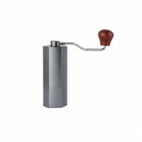 Stainless Steel Burr Portable Coffee Bean Grinder Adjustable Grind Size Manual Coffee Grinder Solid Wood Handle for Baristas, Travel, Office