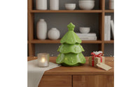 Stackable Coaster Tree Multi-Functional Ceramic Christmas Tree Figurine Space Saving Tabletop Ornament for Entryway