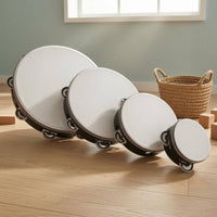 4 Pieces Wooden Jingle Drum No Assembly Required Percussion Instrument Construction