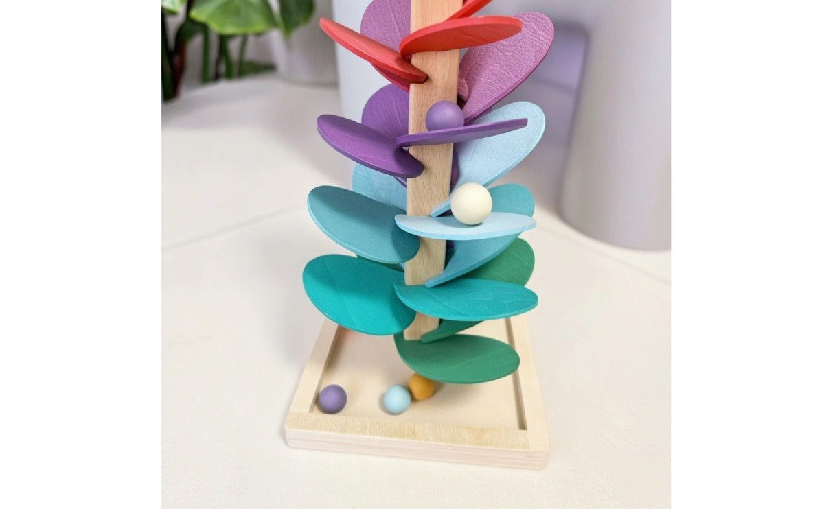 Marble Run Tuneful Track Colorful Wooden Tuneful Track Musical Rainbow Marble Run for Kids, Playroom