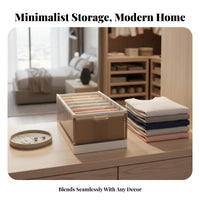 Pants Divider Drawer Stackable 7-Grid Clothing Bin Long-Lasting for Bedroom
