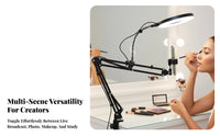Circular Light Ph Single Holder Adjustable Height & Angle Circular Light with Ph Single Holder Desktop on-Air Broadcasting Stand