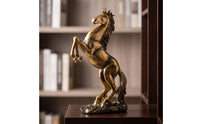 Horse Figurine with Textured Base Rearing Horse Figurine Abstract Decor for Art Collectors, Entryway