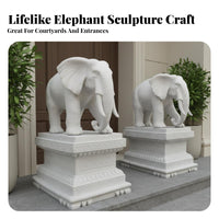 Large Entrance Elephant Ornament Sturdy Elephant Statue Weather Resistant Outdoor Decor for Homeowners, Design Enthusiasts, Garden, Yard, Hotel Lobby