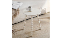 Round Bobbin Leg Table Compact Design Bobbin Leg Accent Table Multifunctional Vintage Design Nightstand for Bedroom