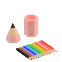 Faceted Dollhouse Writing Utensil Holder Tiny Matching 1:12 Scale Writing Utensil Holder Embossed Lettering Desk Accessory Pointed Tip