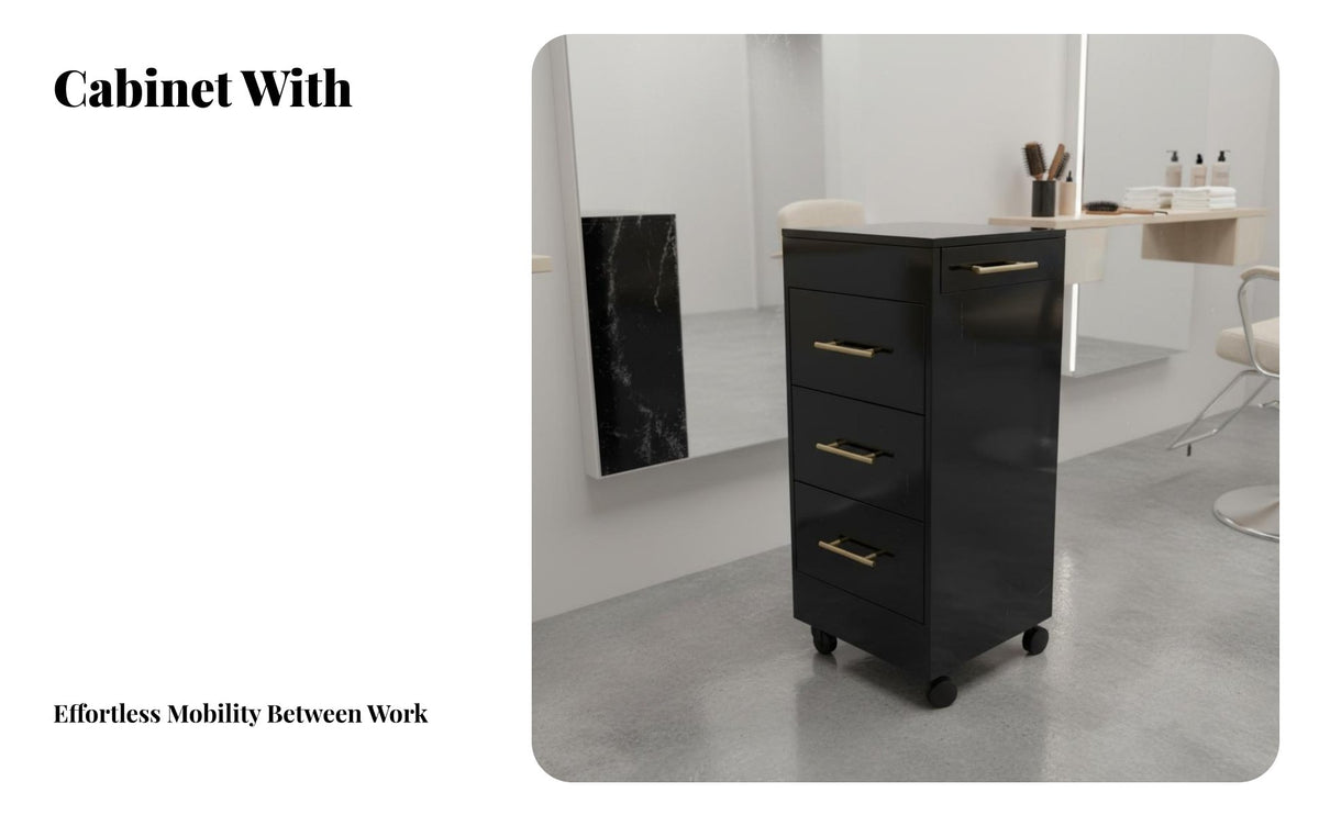 Rolling Salon Cart with Drawers Multi-Drawer Stylist Trolley on Wheels Hair Salon Trolley Large Capacity Stylist Tool Cabinet