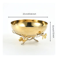 Bowl with Butterfly Base Ornate Gold Metal Bowl Elegant Compote for Vanity