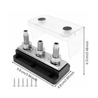 Heavy-Duty 300A Bus Bar Mounting Holes Terminal Stud Bus Bar Threaded Studs Busbar with Cover Metal Plate