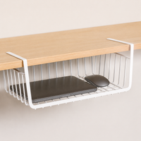 Under Shelf Storage Basket, Metal Wire Organiser, Hanging Storage Basket for Kitchen, Cupboard, Desk, Bedroom, Dormitory, Space Saving