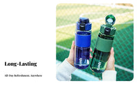 Large Capacity Direct Drink Water Bottle Drop Resistant Plastic Sports Bottle Food-Grade Material for Men, Commuters, School, Travel, Office