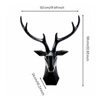 Statement Piece Modern Horn Wall Sculpture Easy to Mount Geometric Deer Head Wall Decor
