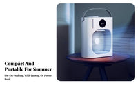 Portable Air Chiller Misting Function Mini Air Conditioner Fan 3 Speeds Desktop Cooling Fan for Students, Office Workers, Bedroom, Dorm Room