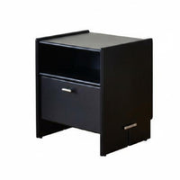 Space-Saving Narrow Bedside Cabinet Modern Design Nightstand Drawer and Shelf Storage Bedroom Furnishing Sturdy Construction for Apartment Dwellers, Homeowners, Students, Small Spaces, Dorm Room, Office