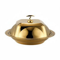 Round Serving Dome Cover Dustproof with Lid Tray Mirror Polished Finish Dome Serving Cloche for Hotels, Restaurants, Restaurant, Buffet