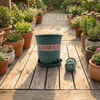 Tree Planters Outdoor Flower Planters, Heavy Duty Green Plant Pot with Optional Saucer, Round Tapered Pot for Garden Trees and Plants